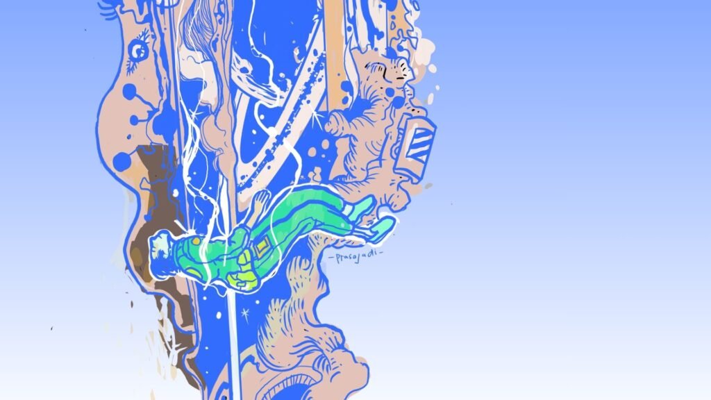 Ilustrasi cerita bersambung Terlalu Banyak Manusia di Langit