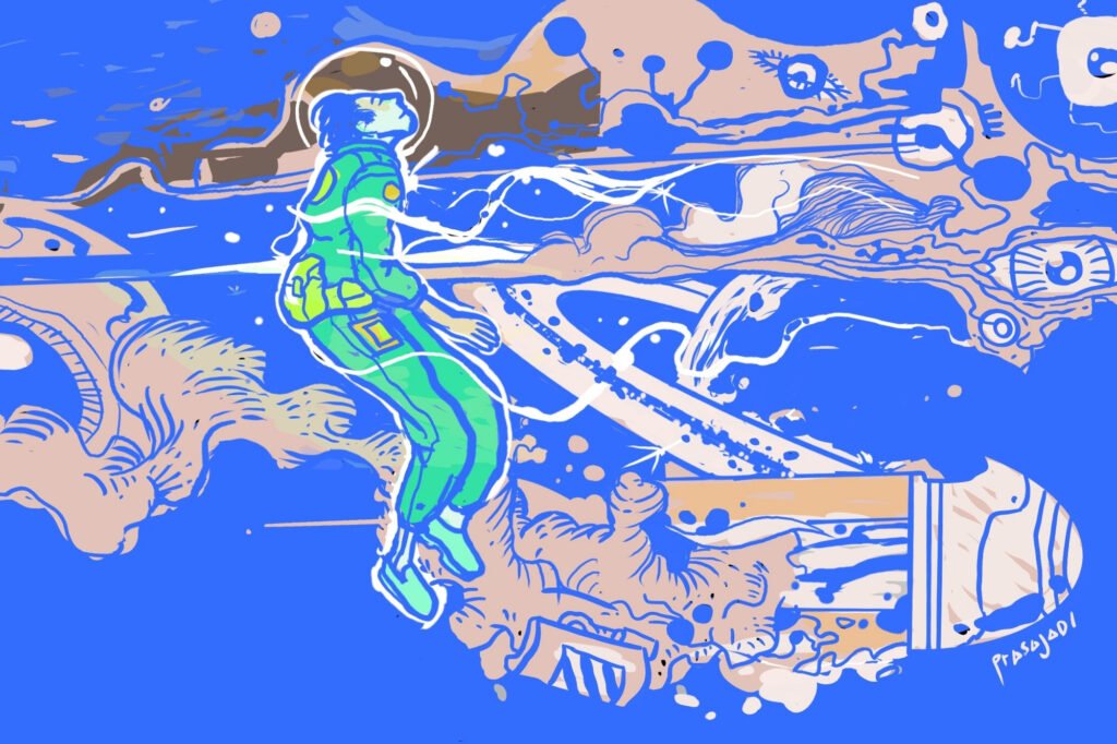 Ilustrasi Terlalu Banyak Manusia di Langit